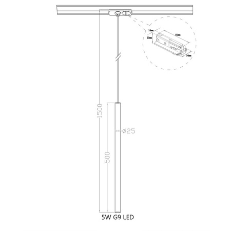 Lungo 1 złota wisząca do szynoprzewodu 1F  LP-894/1P GD 1F