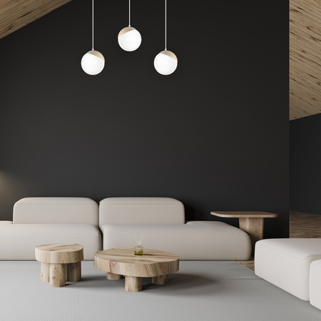 Milagro - Lampa wisząca SFERA WOOD 3xE14