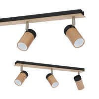Milagro - Lampa sufitowa BARON BLACK 3xGU10