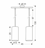 Candellux - Ballo Lampa Wisząca Czarny 2X60 E27 Abażur Orzechowy