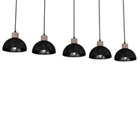 Milagro - Lampa wisząca ERIK Sawn black/Patinated wood 5XE27