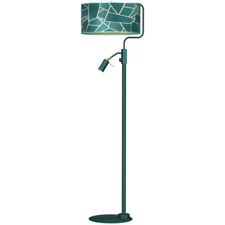 Milagro - Lampa podłogowa ZIGGY GREEN Gold/Bottle 1xE27 +        1x mini GU10
