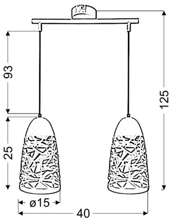 Candellux - Sabrin Lampa Wisząca  2X60W E27 Biały