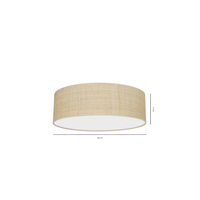 Milagro - Lampa sufitowa MARSHALL WHITE / RATTAN 3xE27