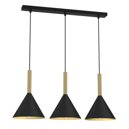 Milagro - Lampa wisząca PERU BLACK 3xE27