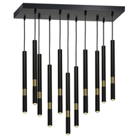 Milagro - Lampa wisząca MONZA BLACK/GOLD 11xG9 8W
