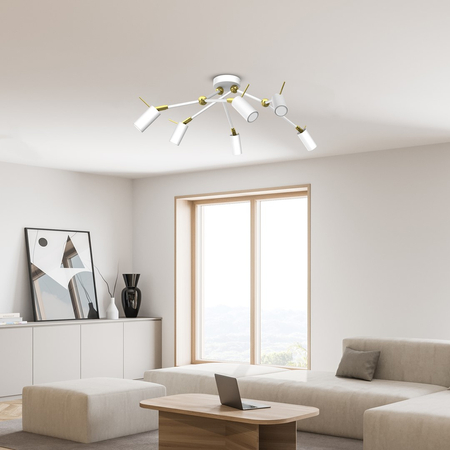 Milagro - Lampa sufitowa IRIS White/Gold 6x mini GU10