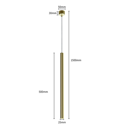 Lampa wisząca Lungo 1 złota 1xG9
