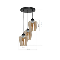 Milagro - Lampa wisząca SANTIAGO AMBER 3xE27