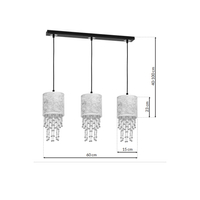 Milagro - Lampa wisząca ALMERIA SILVER/BLACK 3xE27