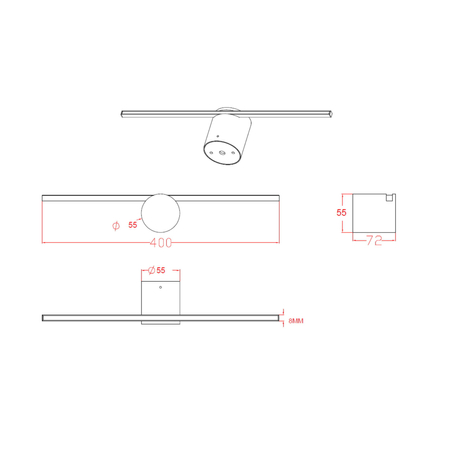 Kinkiet Modern Slim 40 cm złoty LED 3000K