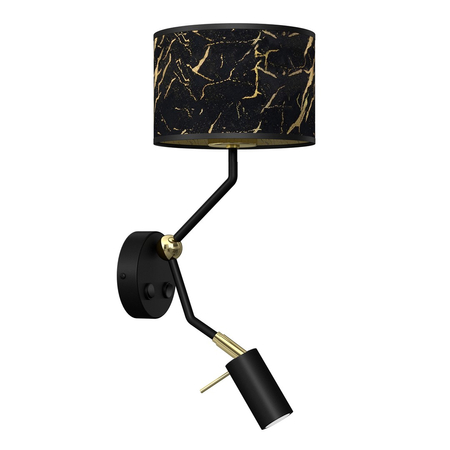 Milagro - Kinkiet SENSO Black/Gold 1xE27 + 1x mini GU10
