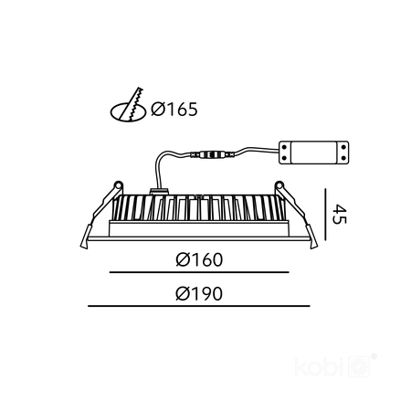 Downlight LED NEXEYE 20W 3CCT IP44 Kobi Pro