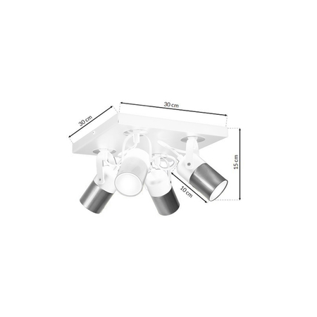 Milagro - Lampa sufitowa WILSON WHITE 4xGU10