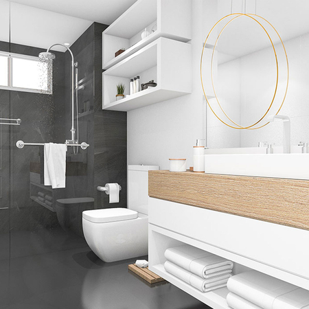 Lampa wisząca Mirror L złota IP44 LED CCT