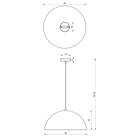 Milagro - Lampa wisząca BETA BLACK/WHITE 1xE27 45cm