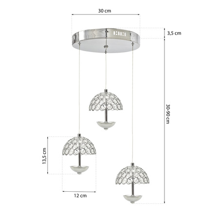 Milagro - LAMPA WISZĄCA VENUS  3x5W LED