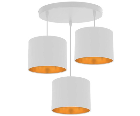 Candellux - Atlanta Lampa Wisząca Biały Talerz 3X40W E27 Abażur Biały