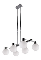 Candellux - Maldus Lampa Wisząca Chromowy 6X40W G9 Klosz Biały