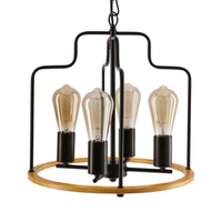 Datus lampa sufitowa czarny 4x40W E27
