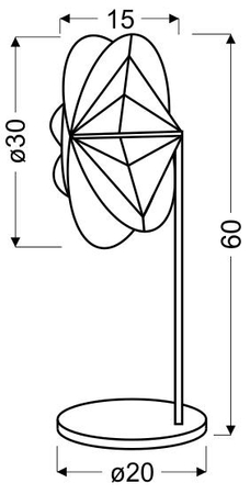SPIDER LAMPA 1X40W E14 60 CM CZARNA
