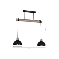 Milagro - Lampa wisząca ERIK Sawn black/Patinated wood 2XE27