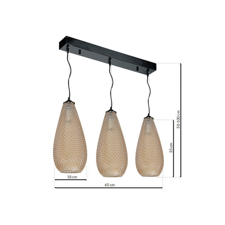 Milagro - Lampa wisząca PETRA 3xE27