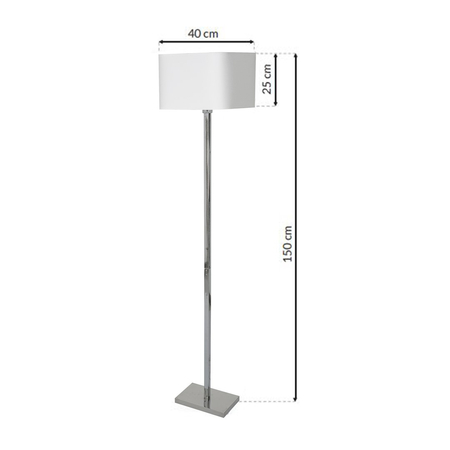 Milagro - Lampa stojąca NAPOLI WHITE/CHROME 1xE27