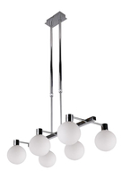 Maldus lampa wisząca chromowy 6x40w g9 klosz biały