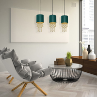 Milagro - Lampa wisząca ALMERIA GREEN/GOLD 3xE27