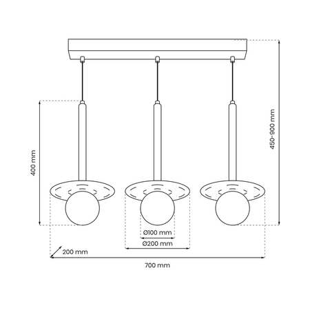 Milagro - Lampa wisząca FUTURA 3xG9