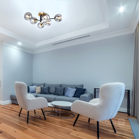 Lampa sufitowa GLOBE ELEGANCE SMOKE S6 6xE14 Kobi Design