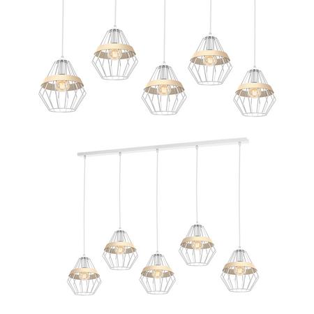 Milagro - Lampa wisząca CLIFF WHITE 5xE27