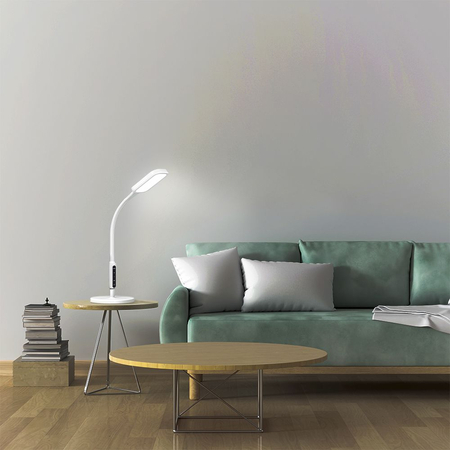 Lampa LED 2w1 podłogowa biurkowa biała 12W 3 barwy VLE-TF07W