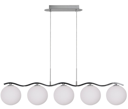 Candellux - Ramon Lampa Wisząca Chromowy 5X40W G9 Klosz Biały