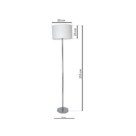 Milagro - Lampa stojąca CASINO WHITE/CHROME 1xE27
