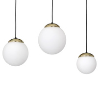 Milagro - Lampa wisząca SPARTA BLACK / GOLD 3xE14