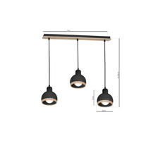 Milagro - Lampa wisząca OVAL BLACK 3xE27