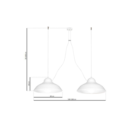 Milagro - Lampa wisząca GUSTAV WHITE 2xE27
