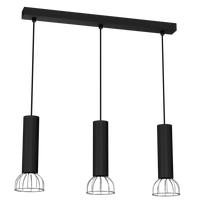 Milagro - Lampa Wisząca DANTE BLACK/SILVER 3x mini GU10