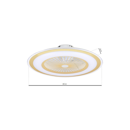 Milagro - Plafoniera LED ZONDA GOLD 48W z wentylatorem