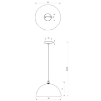 Lampa wisząca Beta 1xE27 35cm Biały/Złoty