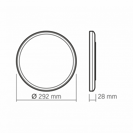 Plafon LED oprawa sufitowa czarna okrągła 18W 4000K 1800lm