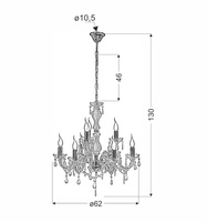 Candellux - Maria Teresa Lampa Wisząca 8X40W E14 Złoty