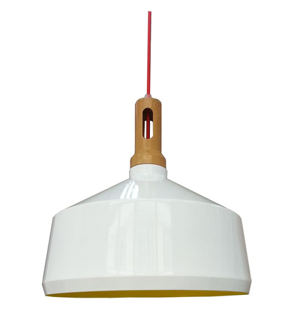 Candellux - Robinson Lampa Wisząca 36 1X60W E27 Biały / Wnętrze Żółte