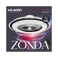 Milagro - Plafoniera LED ZONDA BLACK 48W z wentylatorem