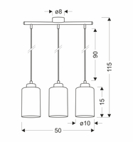 Aspra lampa wisząca czarny 3x60w e27 klosz bursztynowy