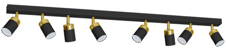 Milagro - Lampa sufitowa JOKER BLACK/GOLD 8xGU10