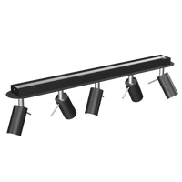 Milagro - Lampa sufitowa PRESTON BLACK/CHROME 5x mini GU10