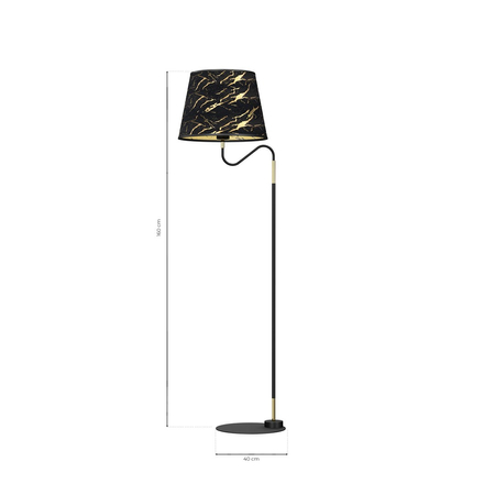 Milagro - Lampa stojąca HERMES Black/Gold 1xE27
